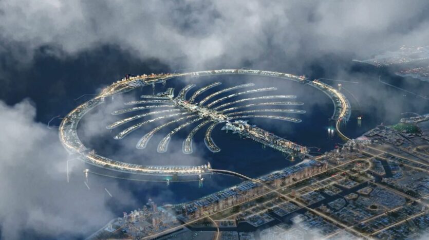 Palm Jebel Ali Aerial Render